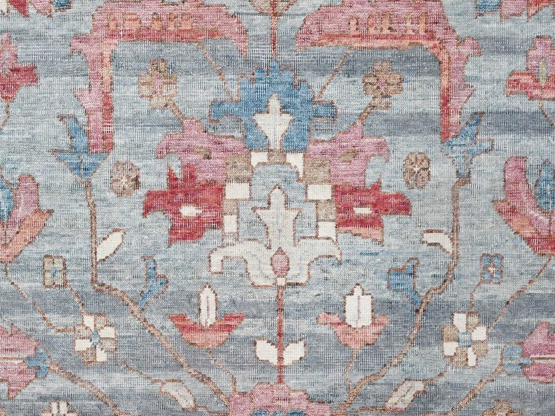 9'11" x 13'10" New Hand Knotted Blue Wool Rectangle Oriental Rug - MOA10210548