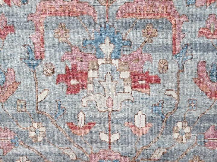 9'11" x 13'10" New Hand Knotted Blue Wool Rectangle Oriental Rug - MOA10210548