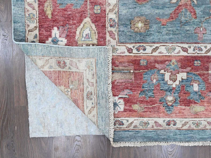 12'0" x 15'0" New Hand Knotted Blue Wool Rectangle Oriental Rug - MOA10210549