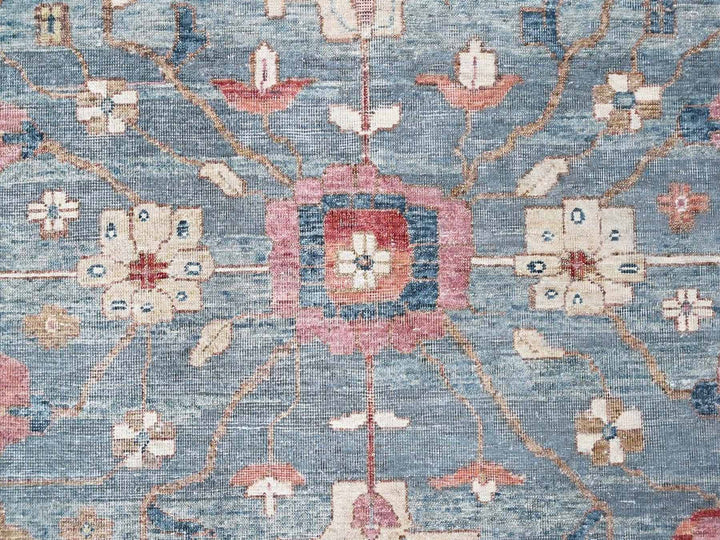 12'0" x 15'0" New Hand Knotted Blue Wool Rectangle Oriental Rug - MOA10210549
