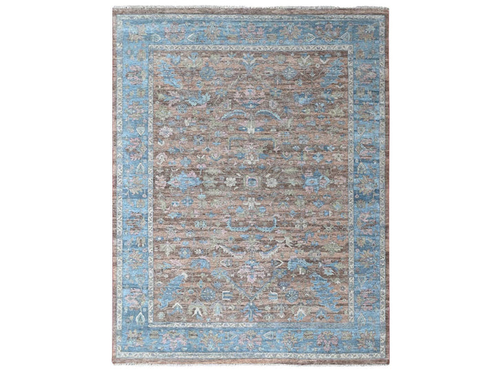 8'11" x 11'9" New Hand Knotted Brown Wool Rectangle Oriental Rug - MOA10210550