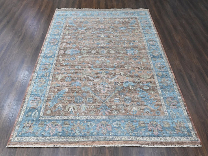 8'11" x 11'9" New Hand Knotted Brown Wool Rectangle Oriental Rug - MOA10210550