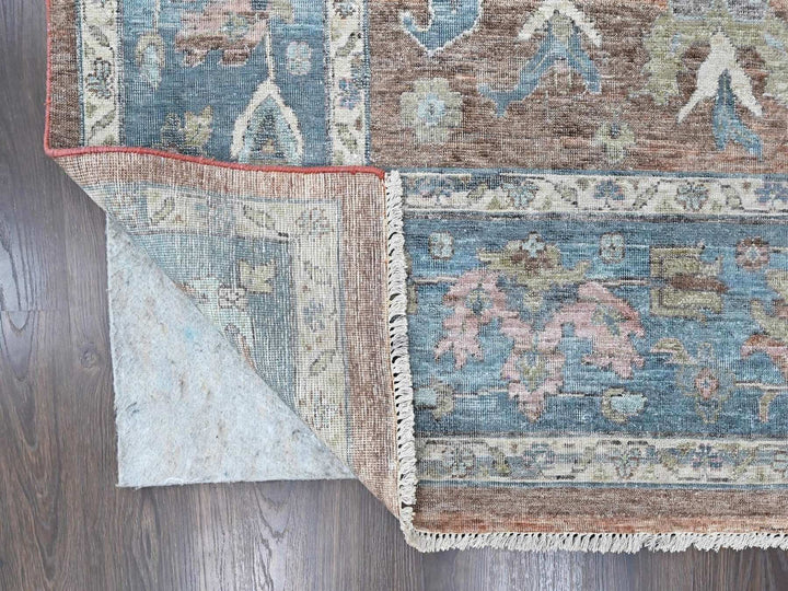 8'11" x 11'9" New Hand Knotted Brown Wool Rectangle Oriental Rug - MOA10210550