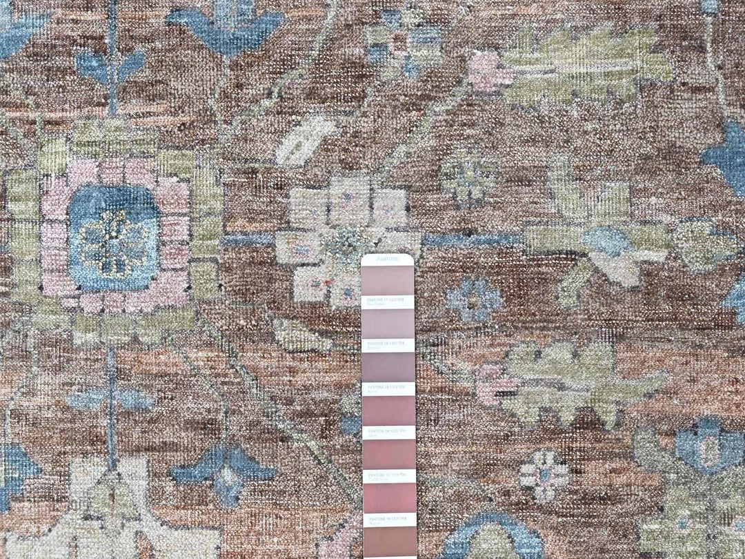 8'11" x 11'9" New Hand Knotted Brown Wool Rectangle Oriental Rug - MOA10210550