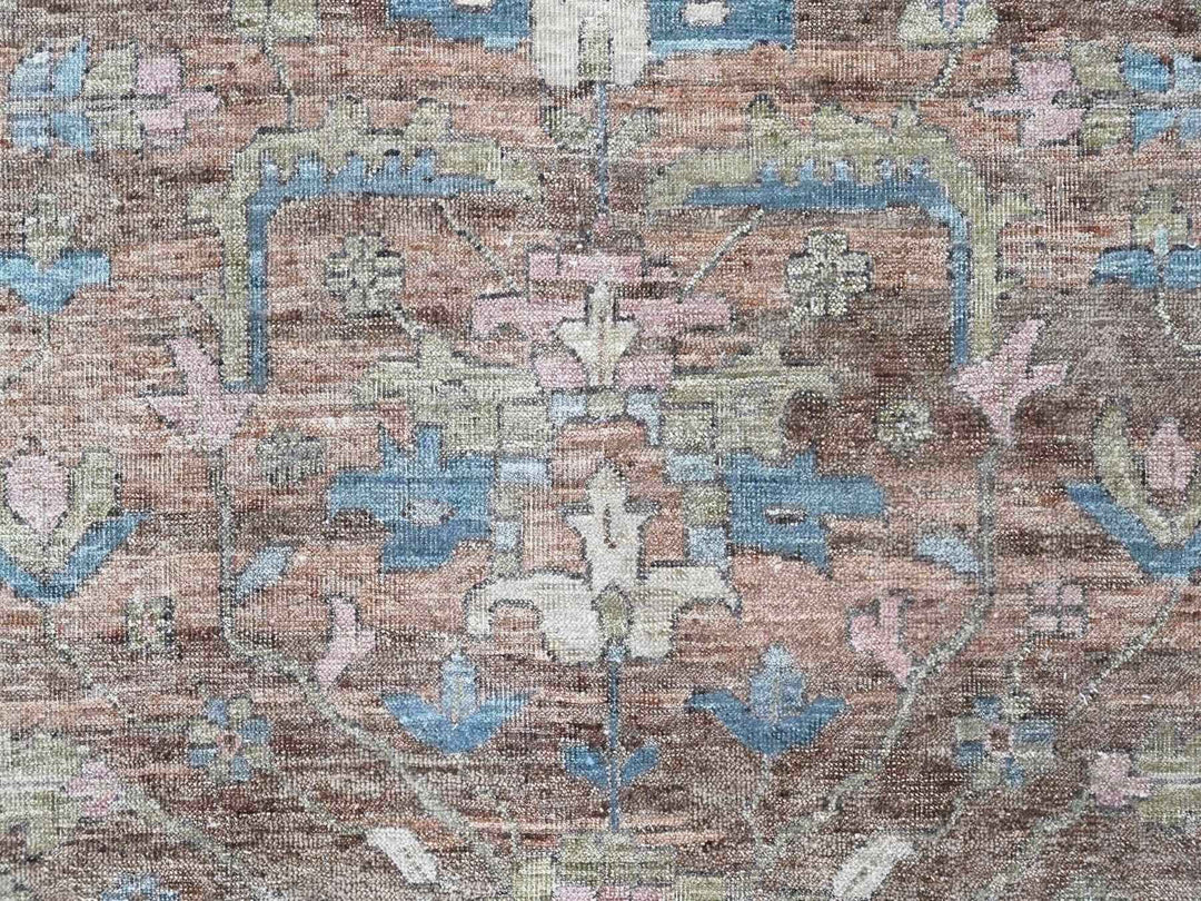 8'11" x 11'9" New Hand Knotted Brown Wool Rectangle Oriental Rug - MOA10210550
