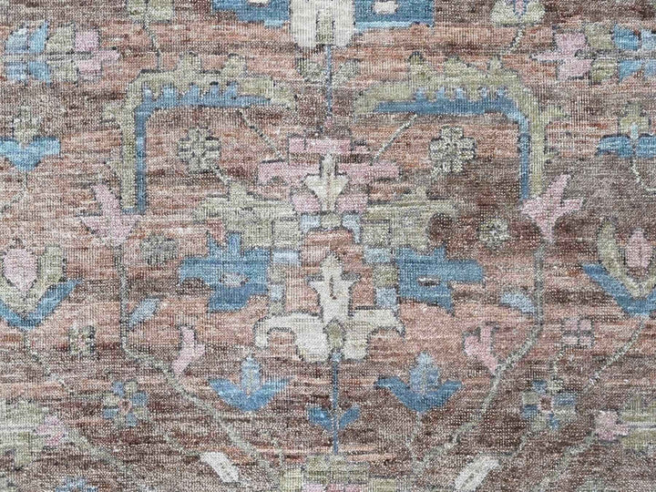 8'11" x 11'9" New Hand Knotted Brown Wool Rectangle Oriental Rug - MOA10210550