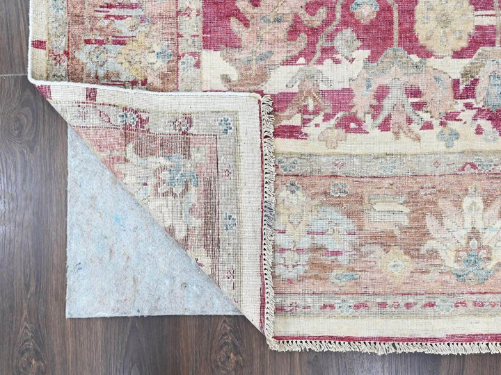 7'8" x 9'9" New Hand Knotted Red Wool Rectangle Oriental Rug - MOA10210551
