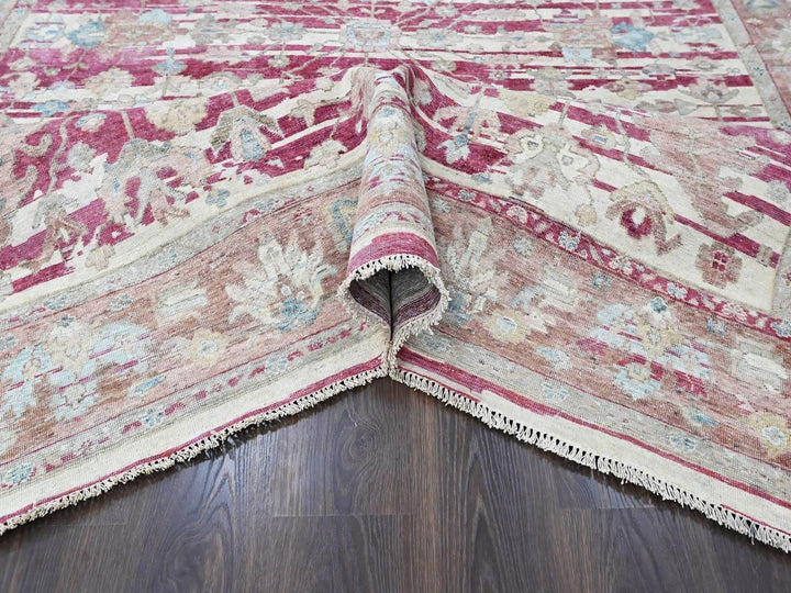 7'8" x 9'9" New Hand Knotted Red Wool Rectangle Oriental Rug - MOA10210551