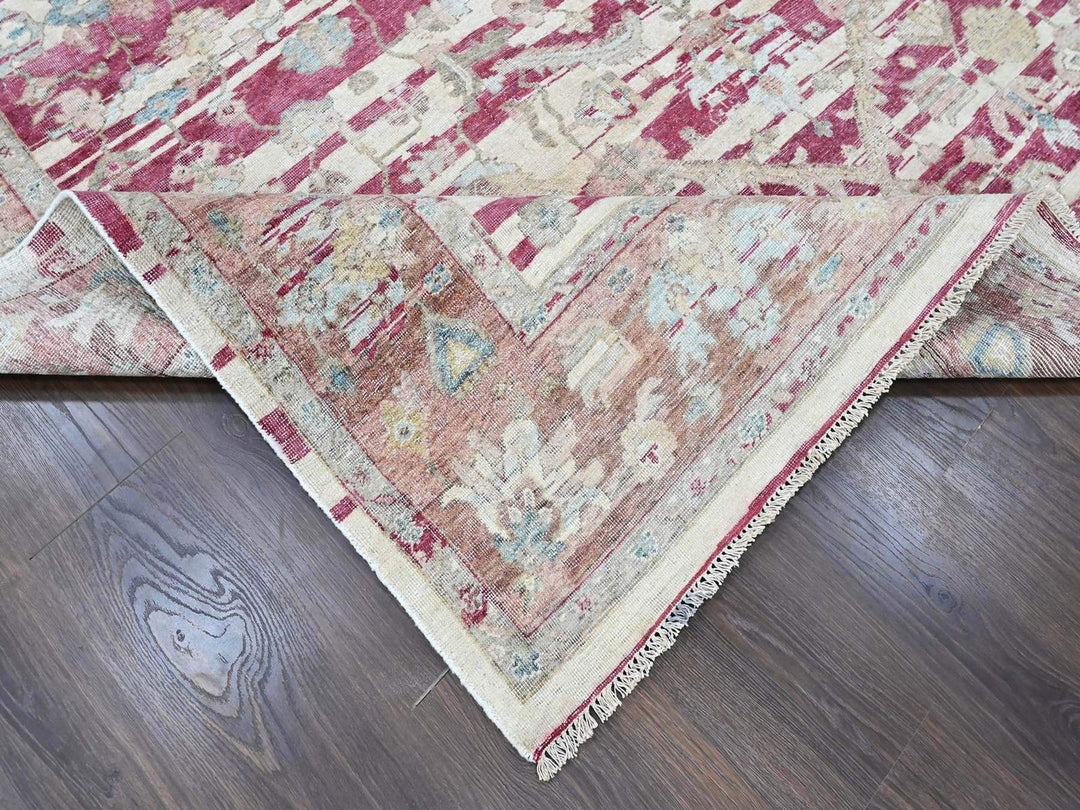 7'8" x 9'9" New Hand Knotted Red Wool Rectangle Oriental Rug - MOA10210551