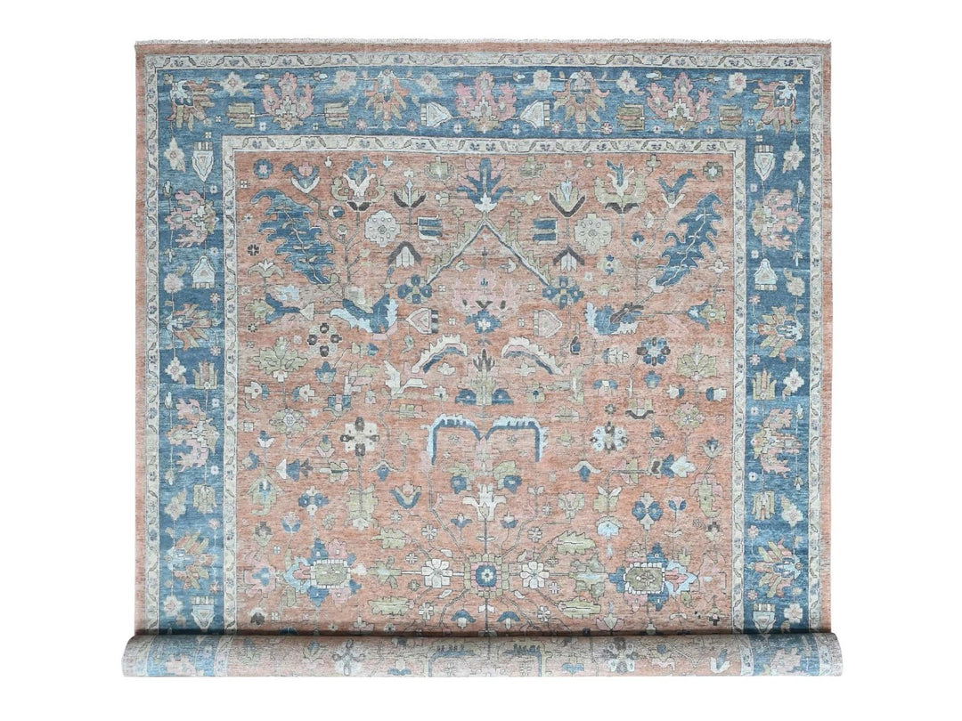 9'10" x 13'9" New Hand Knotted Pink Wool Rectangle Oriental Rug - MOA10210552