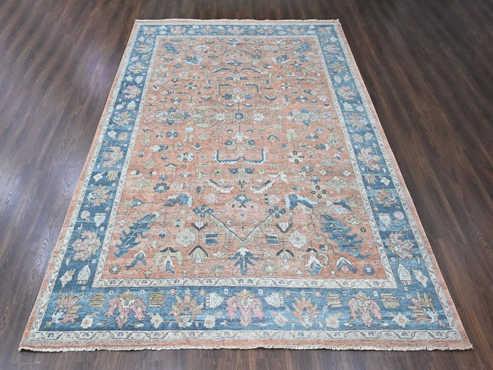 9'10" x 13'9" New Hand Knotted Pink Wool Rectangle Oriental Rug - MOA10210552