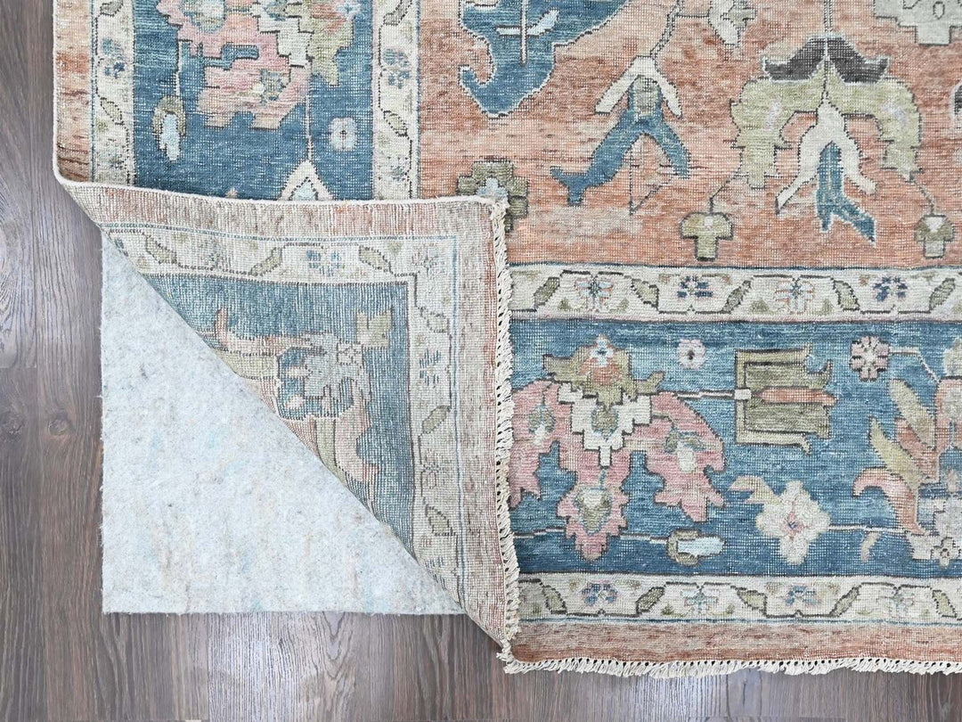 9'10" x 13'9" New Hand Knotted Pink Wool Rectangle Oriental Rug - MOA10210552