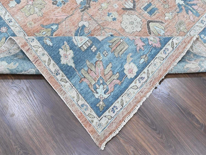 9'10" x 13'9" New Hand Knotted Pink Wool Rectangle Oriental Rug - MOA10210552