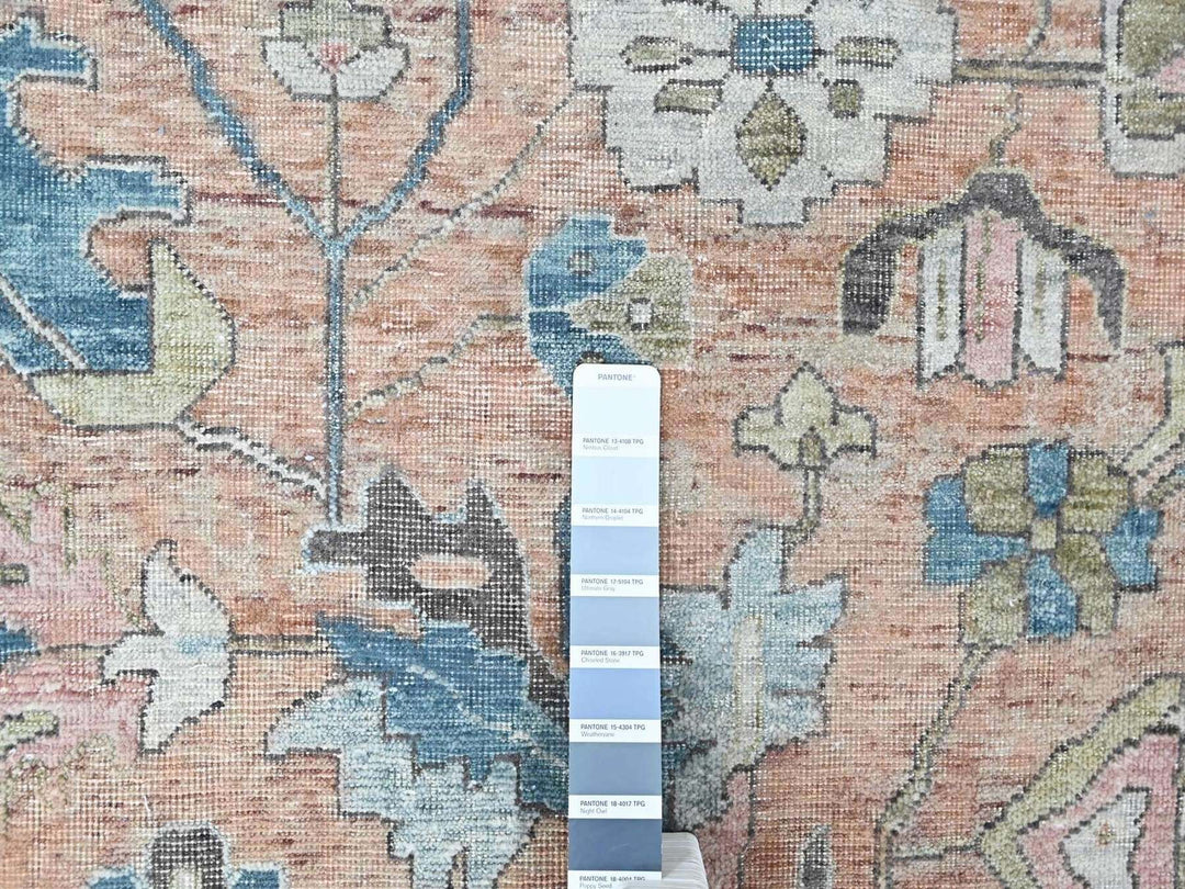 9'10" x 13'9" New Hand Knotted Pink Wool Rectangle Oriental Rug - MOA10210552