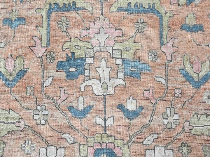 9'10" x 13'9" New Hand Knotted Pink Wool Rectangle Oriental Rug - MOA10210552