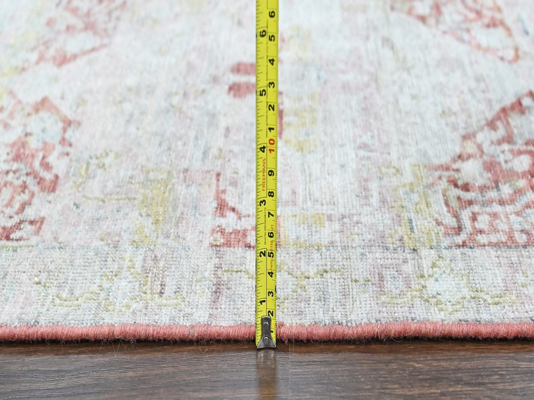 2'0" x 2'11" New Hand Knotted Ivory Wool Rectangle Oriental Rug - MOA10210554