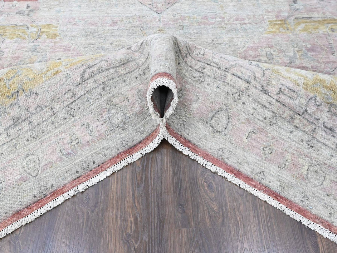 8'11" x 11'10" New Hand Knotted Ivory Wool Rectangle Oriental Rug - MOA10210555