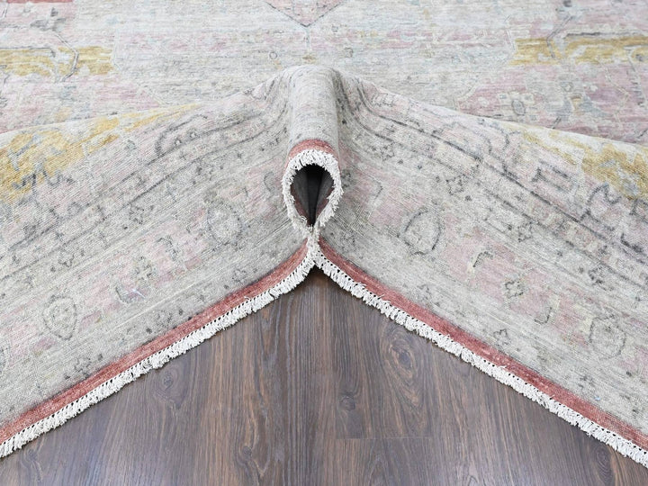 8'11" x 11'10" New Hand Knotted Ivory Wool Rectangle Oriental Rug - MOA10210555