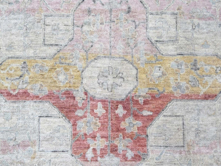 8'11" x 11'10" New Hand Knotted Ivory Wool Rectangle Oriental Rug - MOA10210555