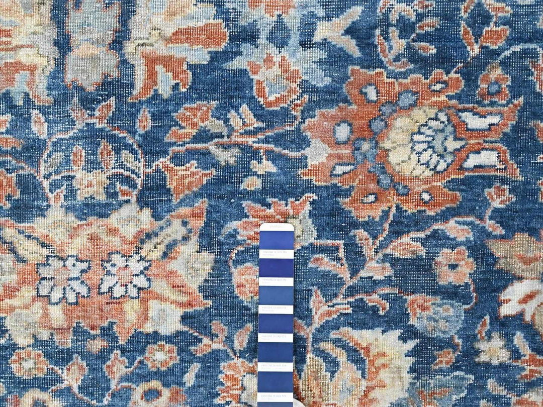 8'11" x 11'10" New Hand Knotted Blue Wool Rectangle Oriental Rug - MOA10210556