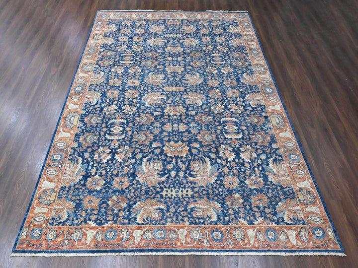 10'3" x 13'10" New Hand Knotted Blue Wool Rectangle Oriental Rug - MOA10210557