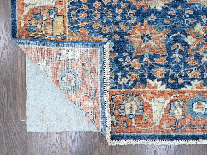 10'3" x 13'10" New Hand Knotted Blue Wool Rectangle Oriental Rug - MOA10210557