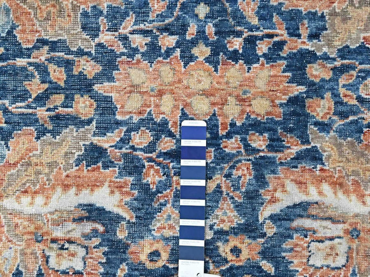 10'3" x 13'10" New Hand Knotted Blue Wool Rectangle Oriental Rug - MOA10210557