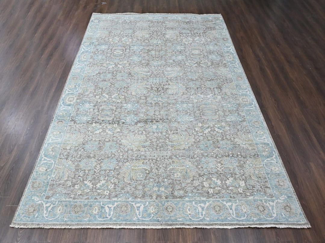 9'11" x 14'2" New Hand Knotted Brown Wool Rectangle Oriental Rug - MOA10210558