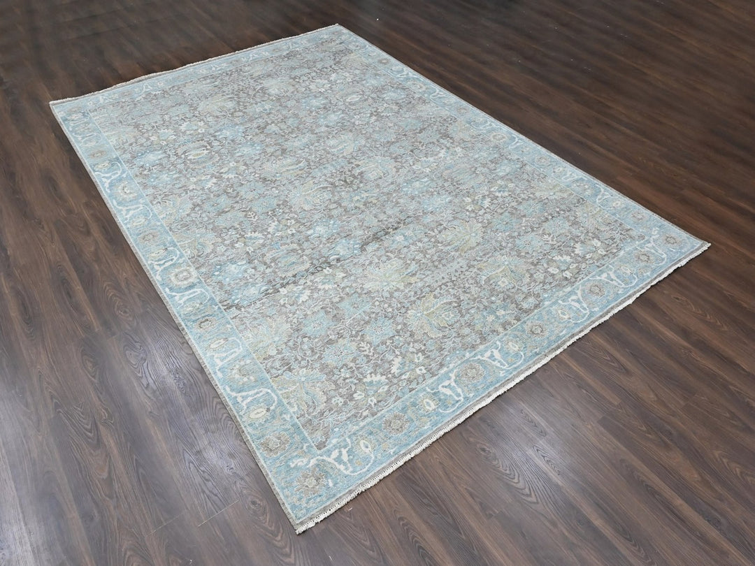 9'11" x 14'2" New Hand Knotted Brown Wool Rectangle Oriental Rug - MOA10210558