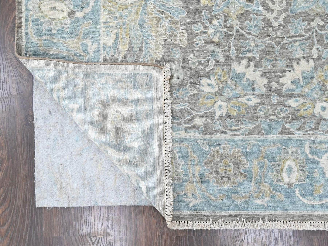 9'11" x 14'2" New Hand Knotted Brown Wool Rectangle Oriental Rug - MOA10210558