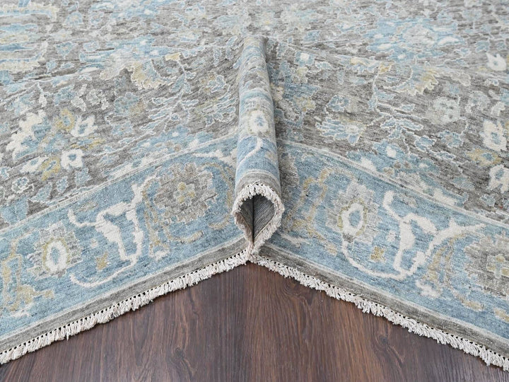 9'11" x 14'2" New Hand Knotted Brown Wool Rectangle Oriental Rug - MOA10210558