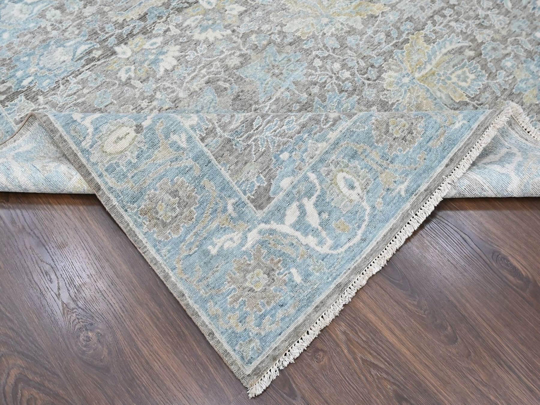 9'11" x 14'2" New Hand Knotted Brown Wool Rectangle Oriental Rug - MOA10210558