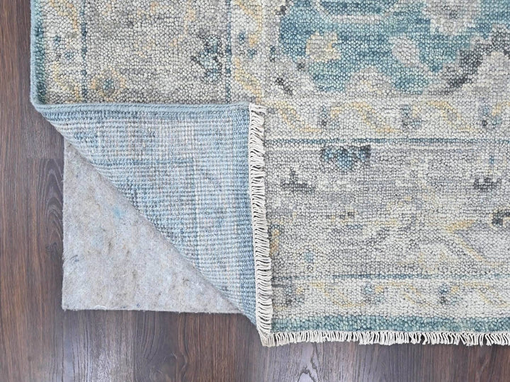 7'11" x 9'11" New Hand Knotted Blue Wool Rectangle Oriental Rug - MOA10210559