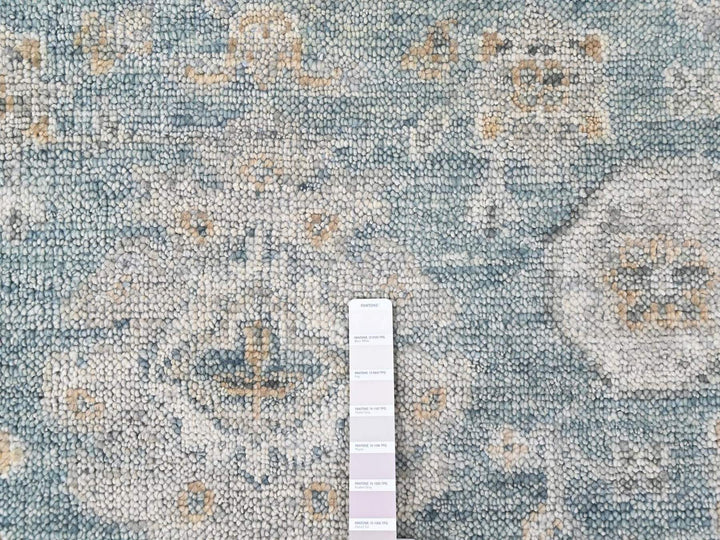 7'11" x 9'11" New Hand Knotted Blue Wool Rectangle Oriental Rug - MOA10210559