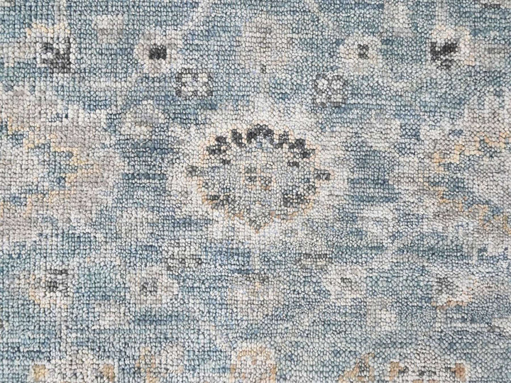 7'11" x 9'11" New Hand Knotted Blue Wool Rectangle Oriental Rug - MOA10210559