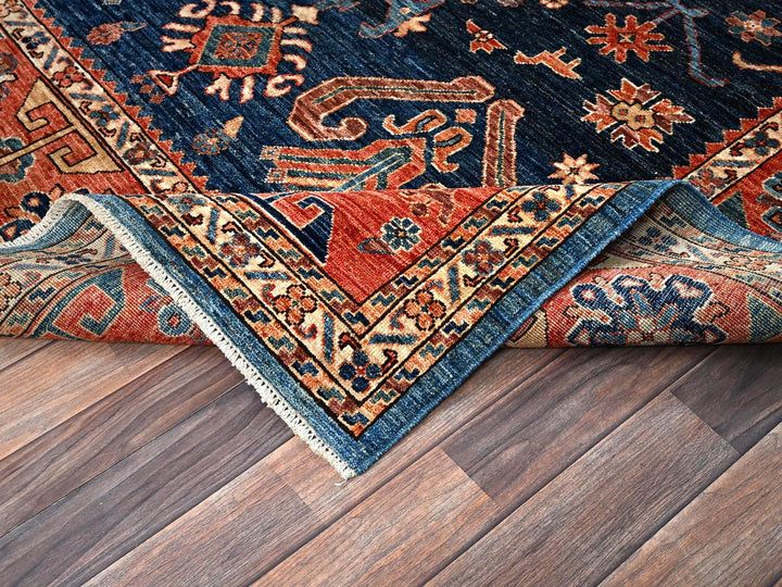 6'0" x 8'8" New Hand Knotted Blue Wool Rectangle Oriental Rug - MOA1021055