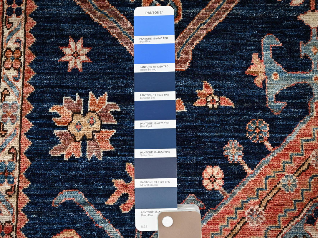 6'0" x 8'8" New Hand Knotted Blue Wool Rectangle Oriental Rug - MOA1021055