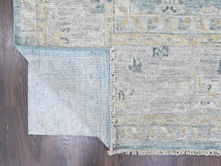 11'11" x 15'1" New Hand Knotted Blue Wool Rectangle Oriental Rug - MOA10210560