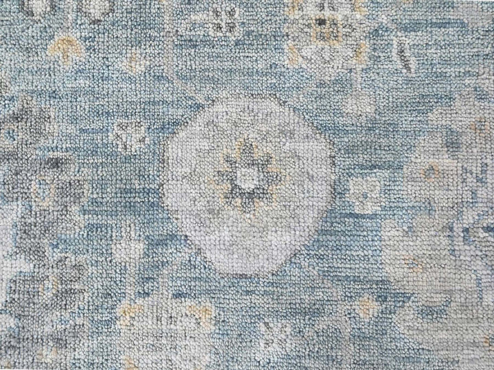 11'11" x 15'1" New Hand Knotted Blue Wool Rectangle Oriental Rug - MOA10210560
