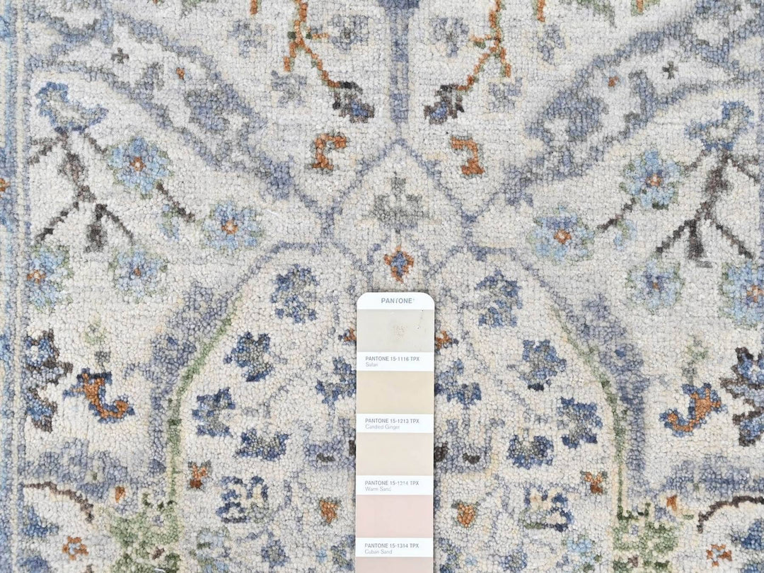 2'1" x 2'10" New Hand Knotted Grey Wool Rectangle Oriental Rug - MOA10210563