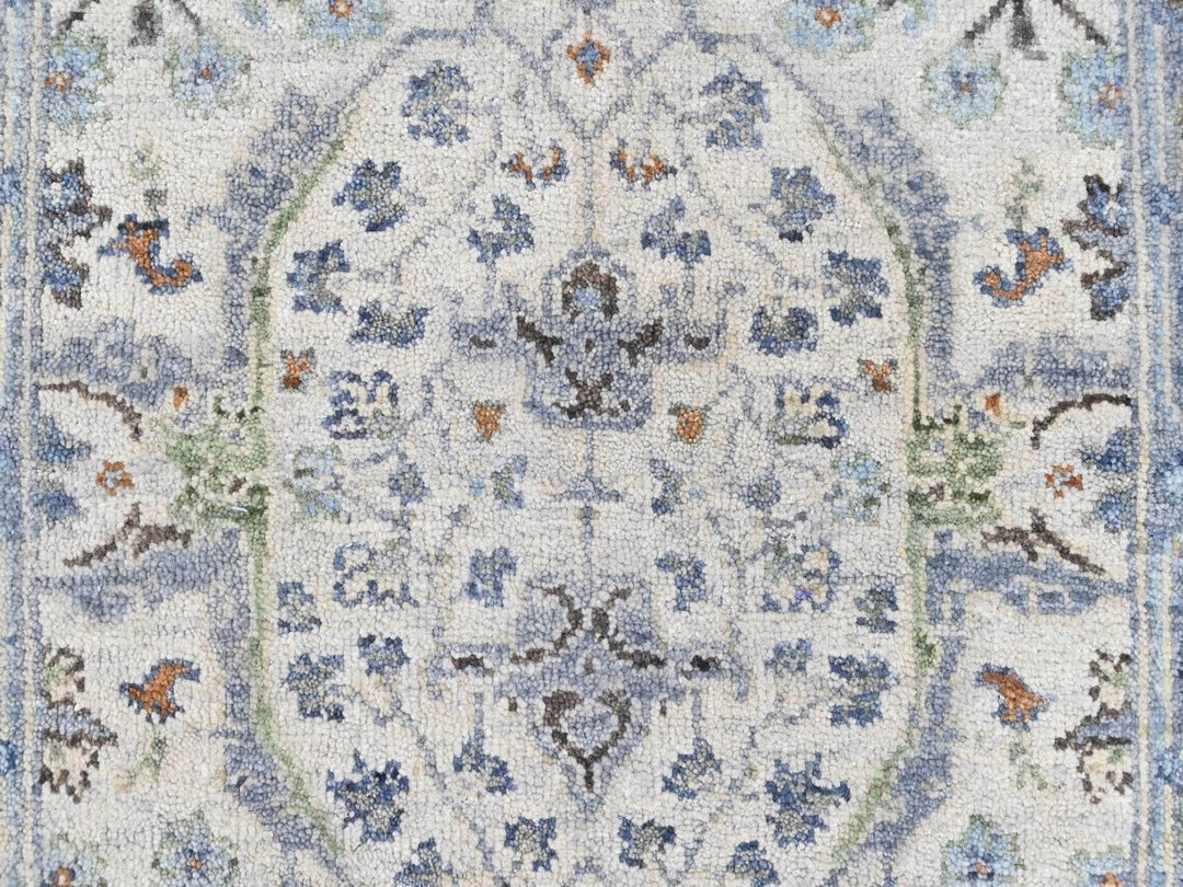 2'1" x 2'10" New Hand Knotted Grey Wool Rectangle Oriental Rug - MOA10210563