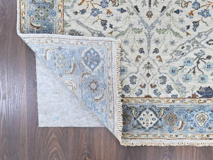 4'0" x 9'10" New Hand Knotted Grey Wool Runner Oriental Rug - MOA10210565