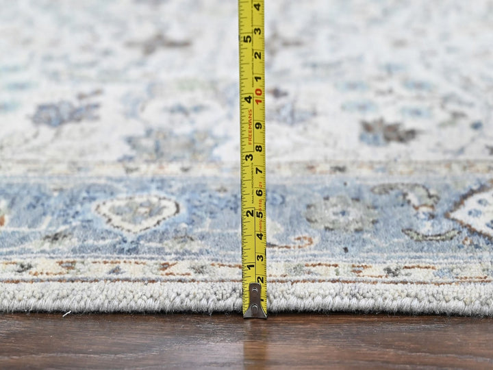 4'0" x 9'10" New Hand Knotted Grey Wool Runner Oriental Rug - MOA10210565