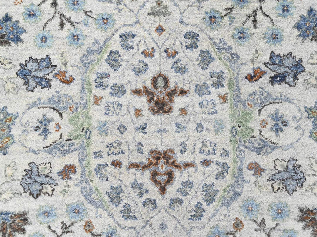 4'0" x 12'0" New Hand Knotted Grey Wool Runner Oriental Rug - MOA10210566