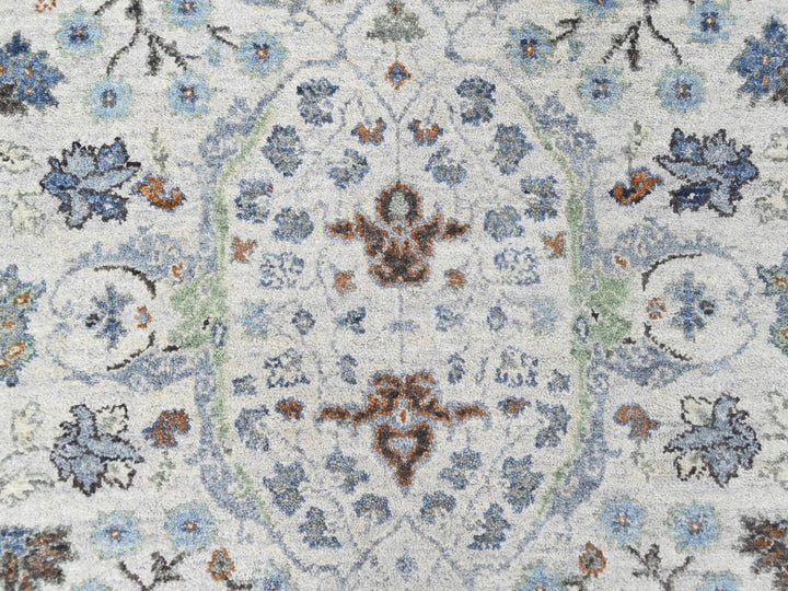 4'0" x 12'0" New Hand Knotted Grey Wool Runner Oriental Rug - MOA10210566