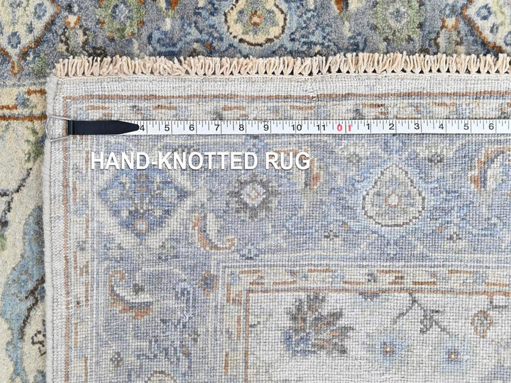 4'0" x 12'0" New Hand Knotted Grey Wool Runner Oriental Rug - MOA10210566