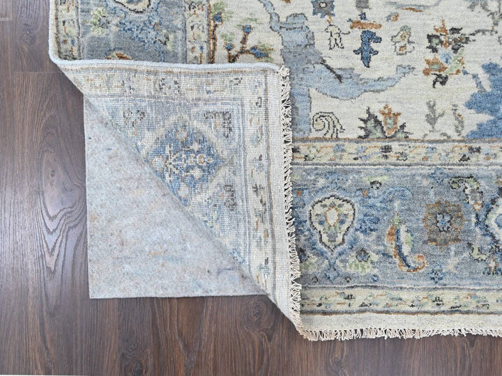 6'0" x 9'0" New Hand Knotted Grey Wool Rectangle Oriental Rug - MOA10210567