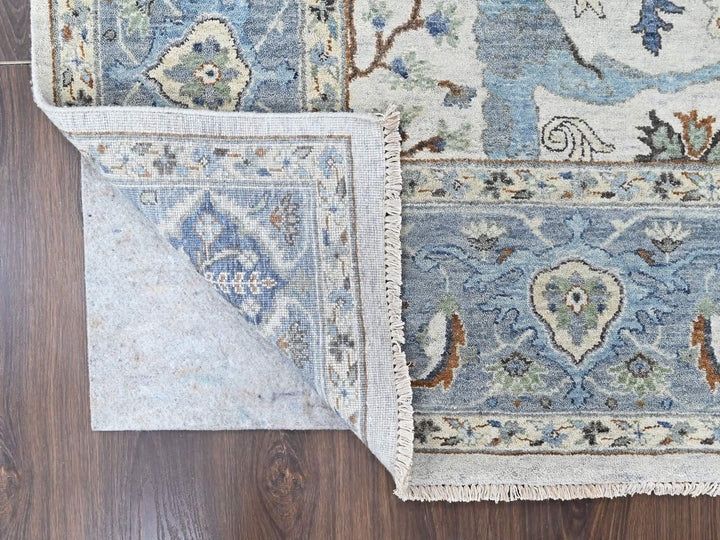 8'0" x 9'10" New Hand Knotted Grey Wool Rectangle Oriental Rug - MOA10210568