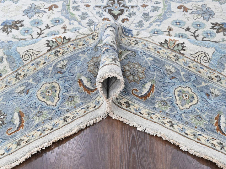 8'0" x 9'10" New Hand Knotted Grey Wool Rectangle Oriental Rug - MOA10210568