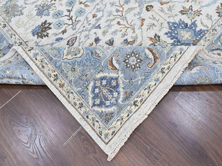 8'0" x 9'10" New Hand Knotted Grey Wool Rectangle Oriental Rug - MOA10210568